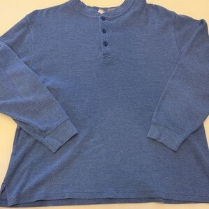 L.L. Bean Indigo Henley Long Sleeve Shirt